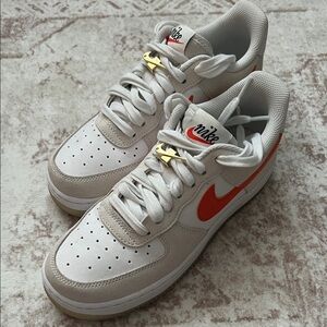 Nike White and Orange Athletic Shoes